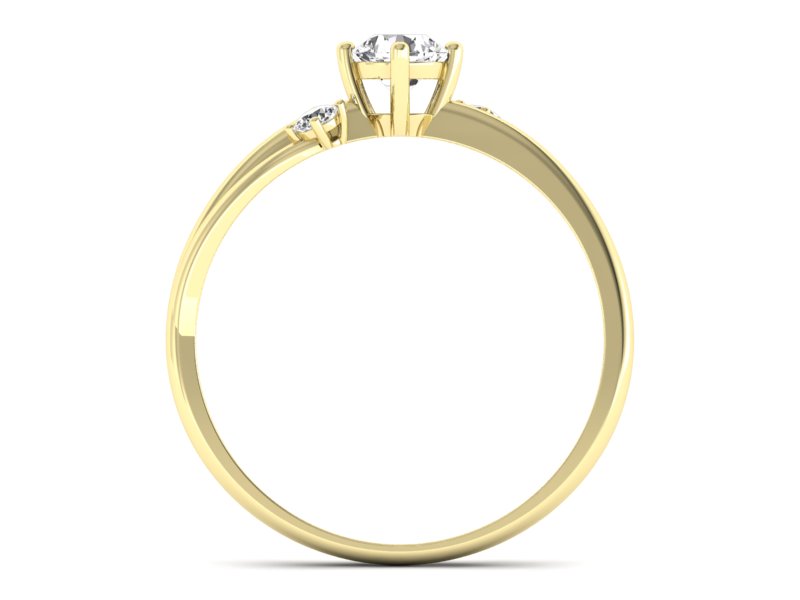 Złoty pierścionek z brylantami żółte złoto - p16385z — zdjęcie 2