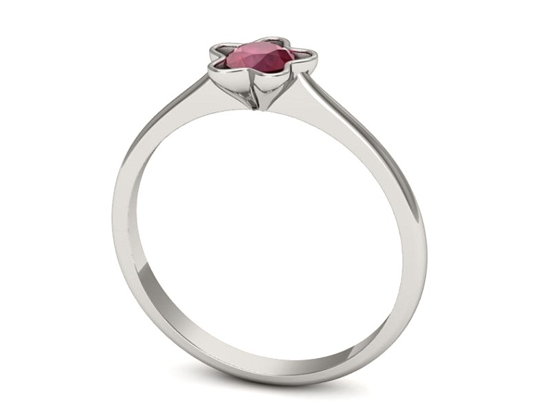 Złoty pierścionek z rubinem białe złoto - p16386br — zdjęcie 3