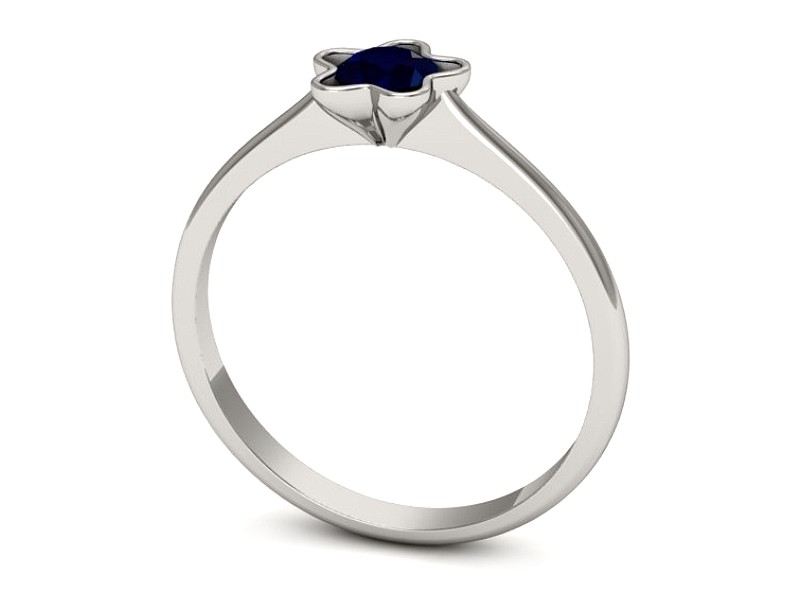 Złoty pierścionek z szafirem białe złoto - p16386bsz — zdjęcie 3