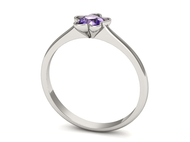 Złoty pierścionek z tanzanitem białe złoto - p16386bt — zdjęcie 3