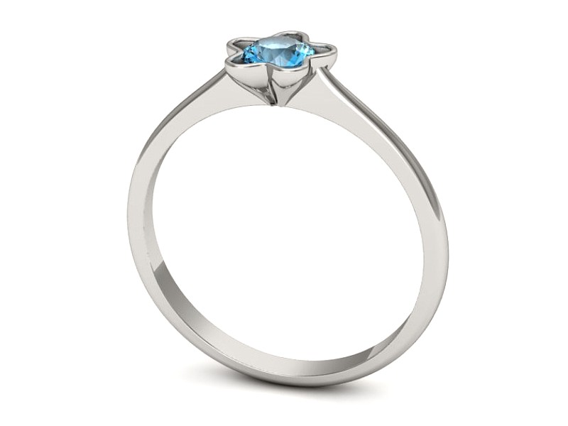 Złoty pierścionek z topazem białe złoto - p16386btp — zdjęcie 3