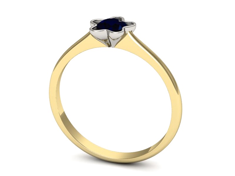 Pierścionek z szafirem żółte białe złoto - p16386zbsz — zdjęcie 3