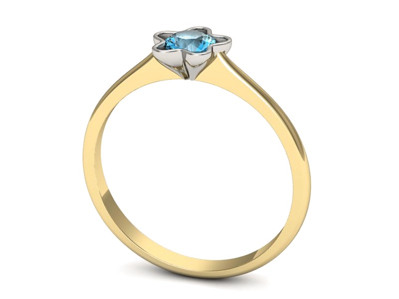 Pierścionek z topazem żółte białe złoto - p16386zbtp — zdjęcie 3