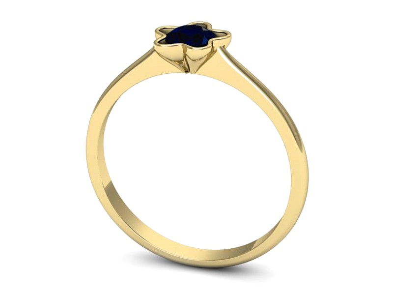 Złoty pierścionek z szafirem żółte złoto - p16386zsz — zdjęcie 3