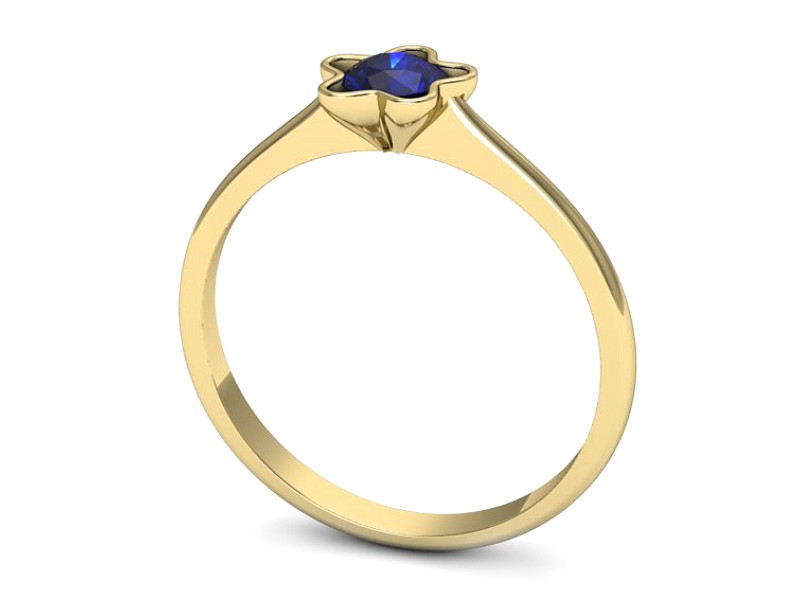 Złoty pierścionek z szafirem żółte złoto szafir - p16386zszc — zdjęcie 3