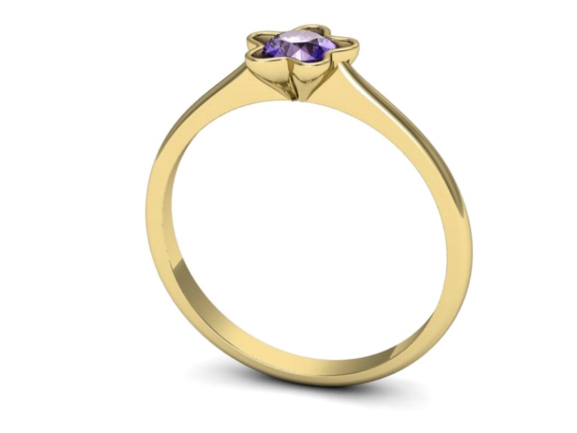 Złoty pierścionek z tanzanitem żółte złoto - p16386zt — zdjęcie 3