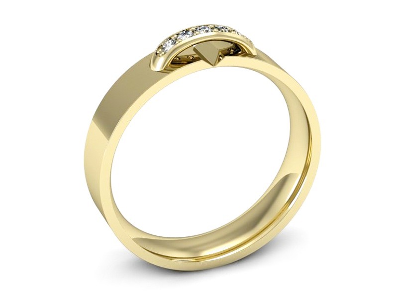 Obrączka z brylantami żółte złoto - p16387z — zdjęcie 3