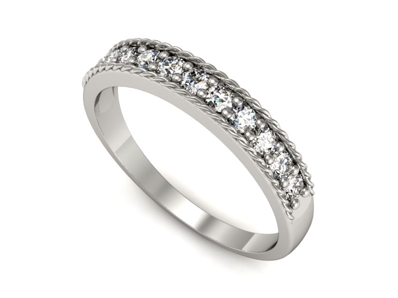 Złoty pierścionek z brylantami białe złoto - p16388b