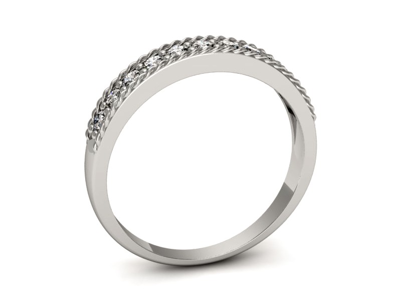 Złoty pierścionek z brylantami białe złoto - p16388b — zdjęcie 3