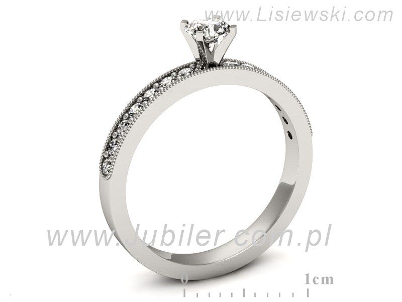 Złoty pierścionek z brylantami białe złoto - p16389b — zdjęcie 3