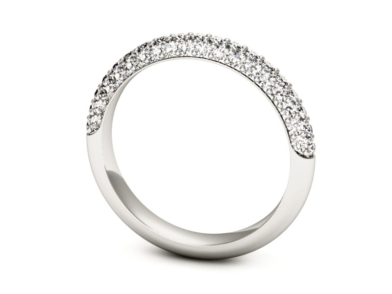 Pierścionek obrączka z brylantami białe złoto - p16390b — zdjęcie 3