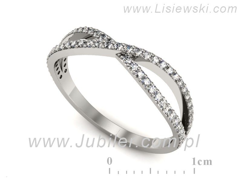 Złoty pierścionek z brylantami białe złoto - p16391b