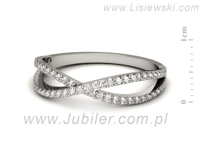 Złoty pierścionek z brylantami białe złoto - p16391b — zdjęcie 2