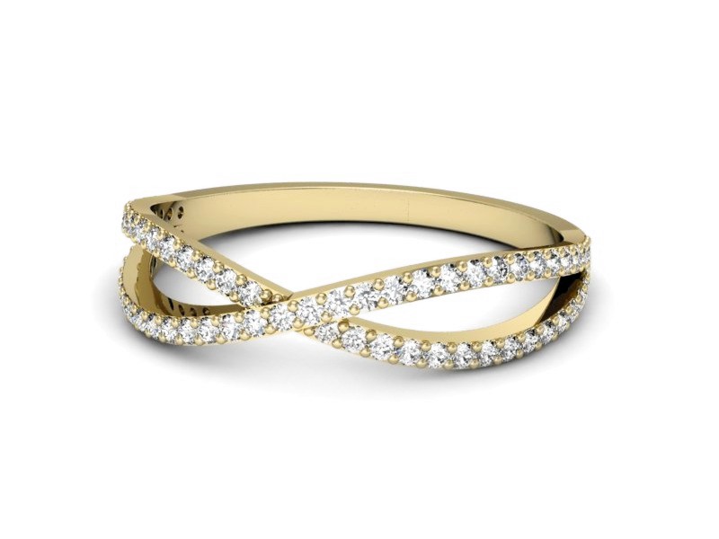 Złoty pierścionek z brylantami żółte złoto - p16391z — zdjęcie 2