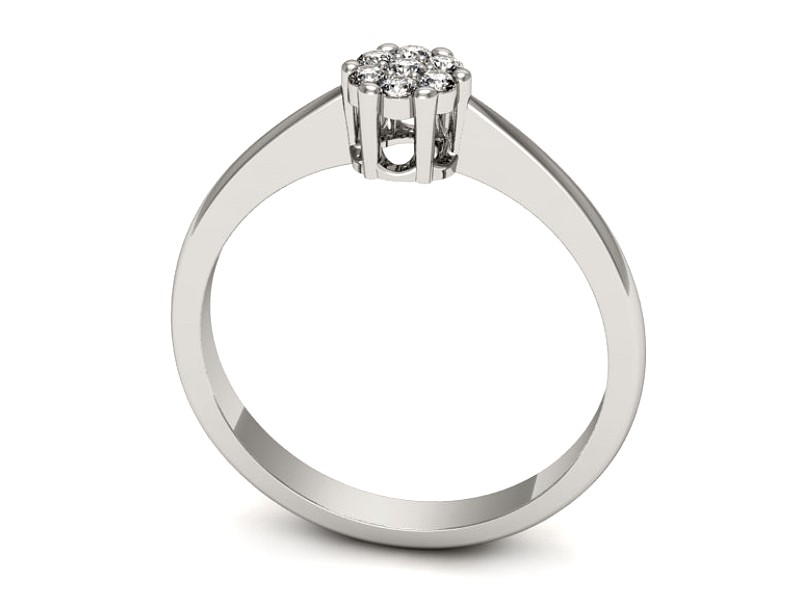 Złoty pierścionek z brylantami białe złoto - p16392b — zdjęcie 3