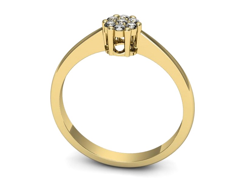 Złoty pierścionek z brylantami żółte złoto - p16392z — zdjęcie 3