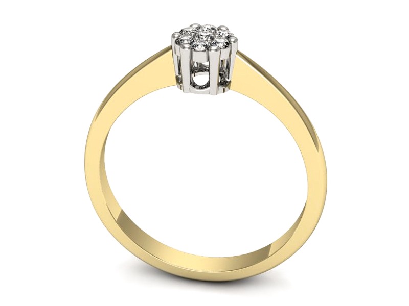 Pierścionek z diamentami żółte i białe złoto - p16392zb — zdjęcie 3