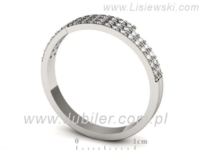Złoty pierścionek z brylantami białe złoto - p16393b — zdjęcie 3