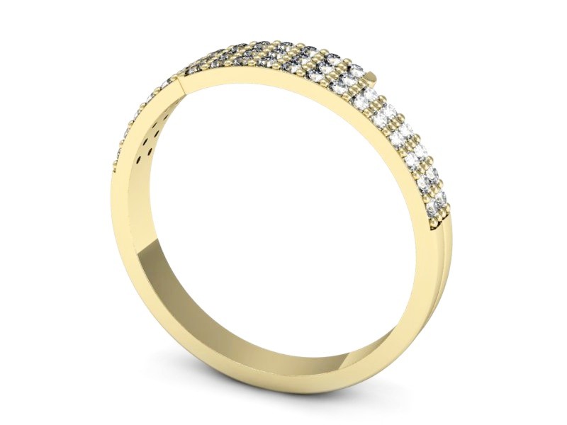 Złoty pierścionek z brylantami żółte złoto - p16393z — zdjęcie 3