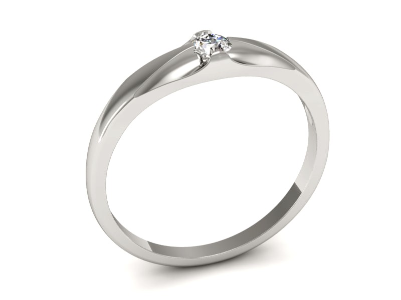 Złoty pierścionek z brylantem białe złoto - p16394b — zdjęcie 3