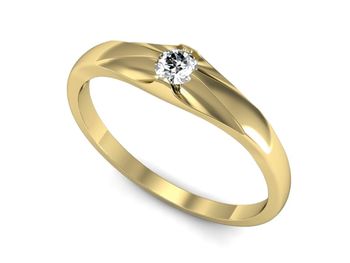 Pierścionek zaręczynowy z brylantem żółte złoto - p16394z - 1