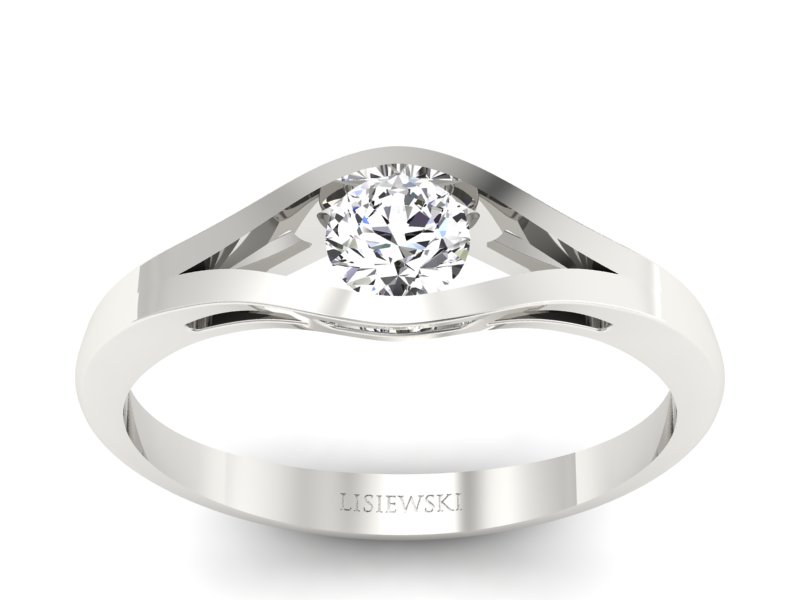 Pierścionek zaręczynowy z brylantem - p16396b