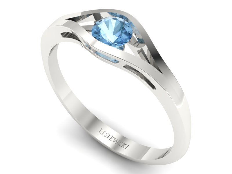 Złoty pierścionek z topazem białe złoto - p16396btp — zdjęcie 3