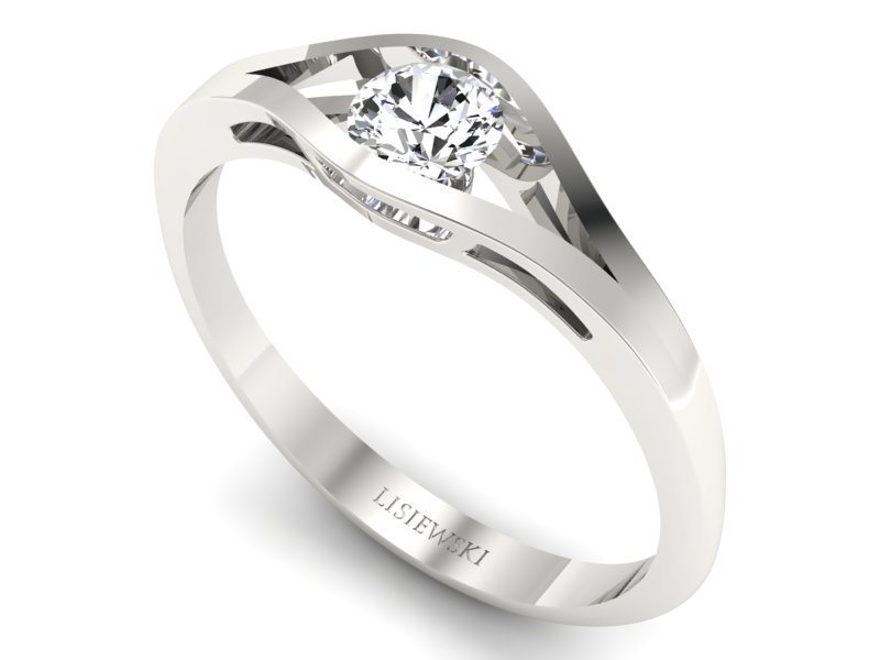 Pierścionek z platyny z brylantem - p16396pt_V — zdjęcie 3