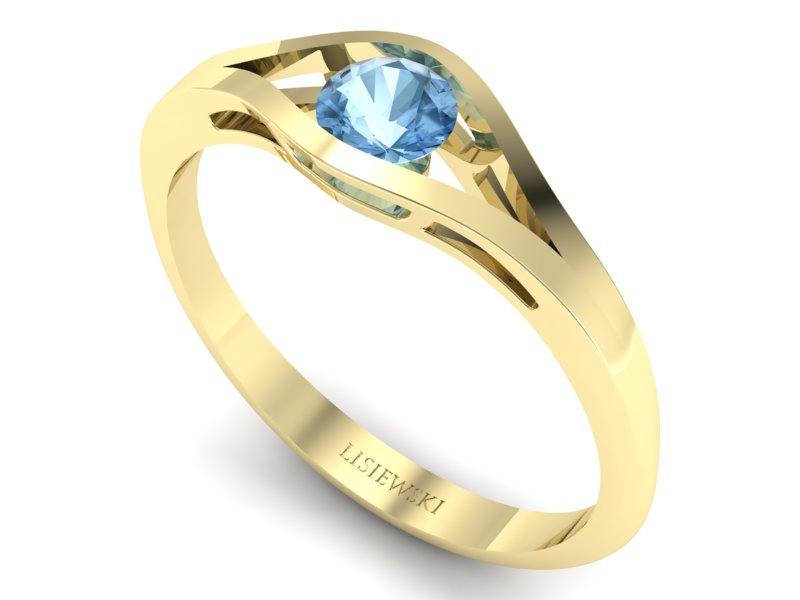 Złoty pierścionek z topazem żółte złoto - p16396ztp — zdjęcie 3