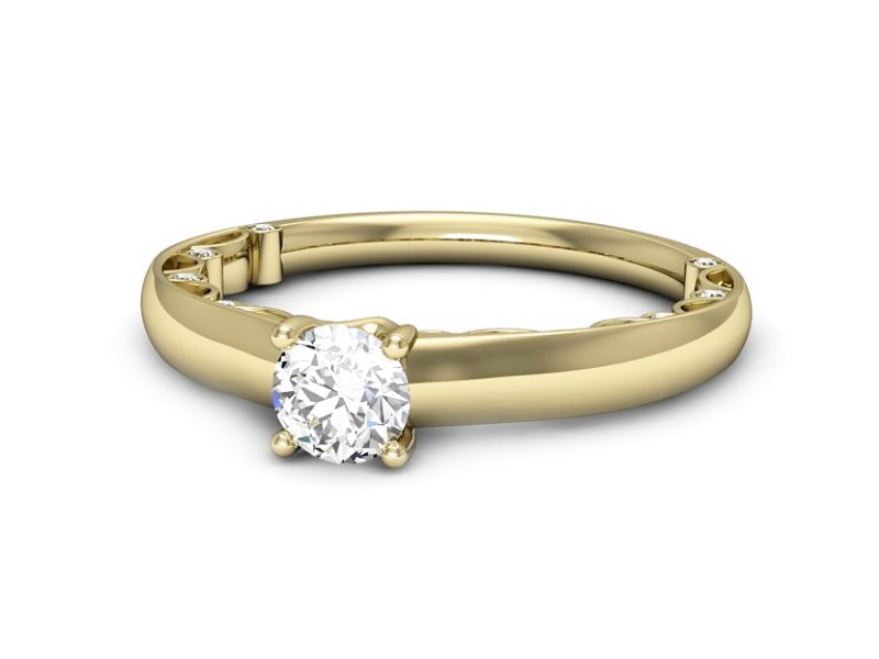 Złoty pierścionek z brylantami żółte złoto - p16397z — zdjęcie 2