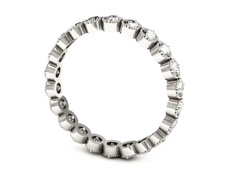 Pierścionek obrączka z brylantami białe złoto - p16398b — zdjęcie 3