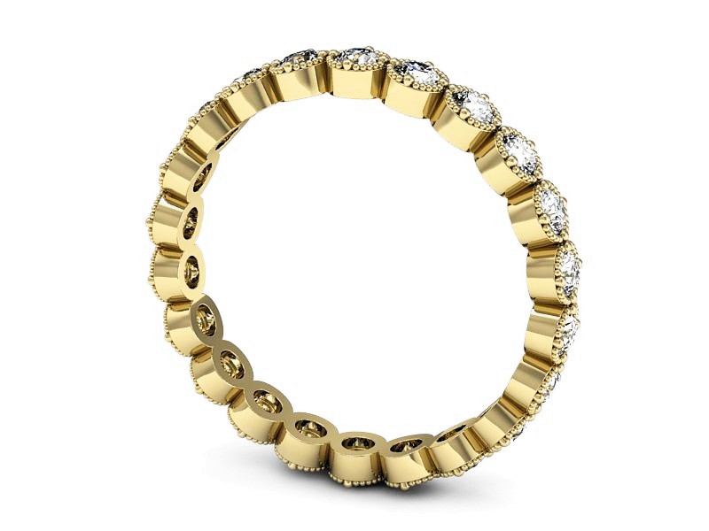 Obrączka z brylantami żółte złoto - p16398z — zdjęcie 3