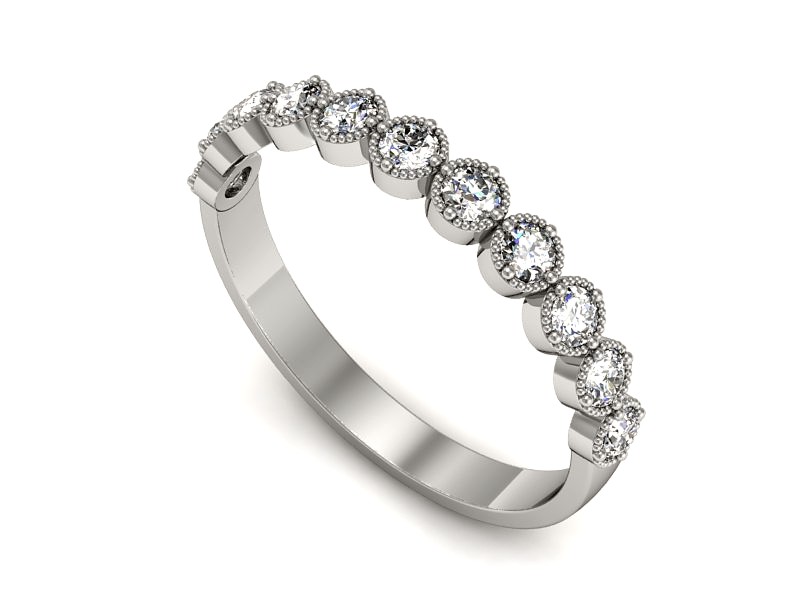 Złoty pierścionek z brylantami białe złoto - p16399b