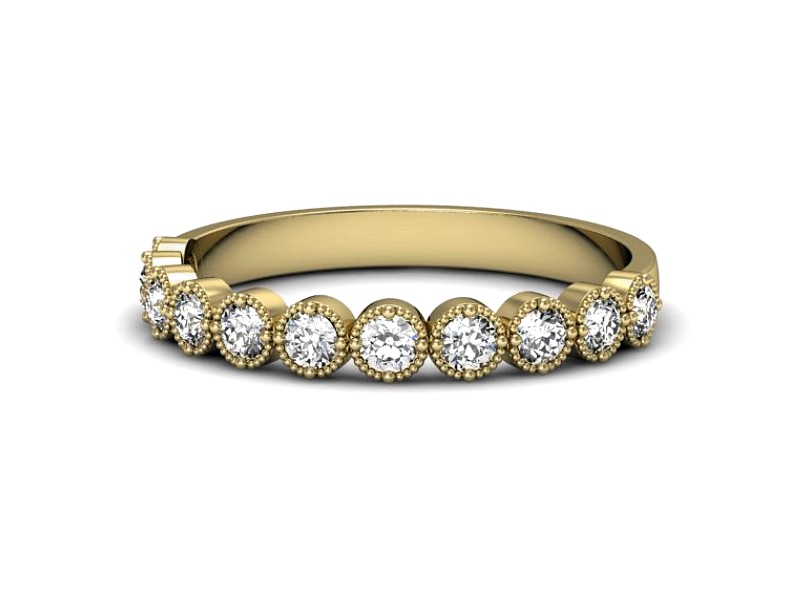 Złoty pierścionek z brylantami żółte złoto - p16399z — zdjęcie 2