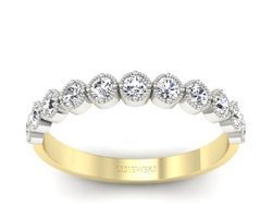Pierścionek z diamentami żółte i białe złoto - p16399zb