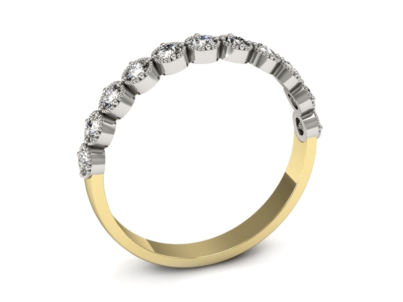 Pierścionek z diamentami żółte i białe złoto - p16399zb — zdjęcie 3