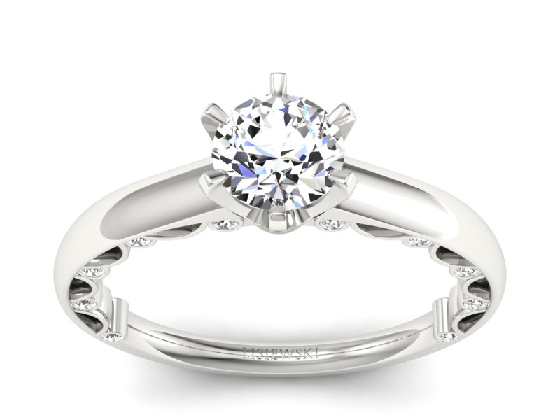 Złoty pierścionek z brylantami białe złoto - p16400b