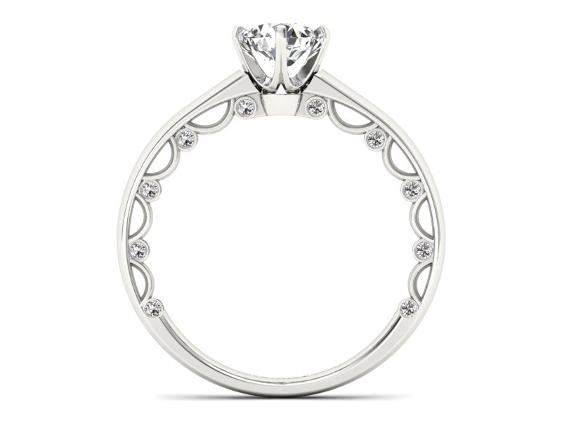 Złoty pierścionek z brylantami białe złoto - p16400b — zdjęcie 2