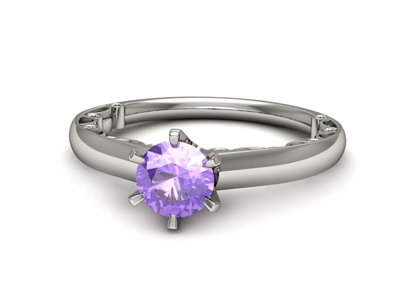 Pierścionek z tanzanitem białe złoto i brylantami - p16400bt — zdjęcie 5