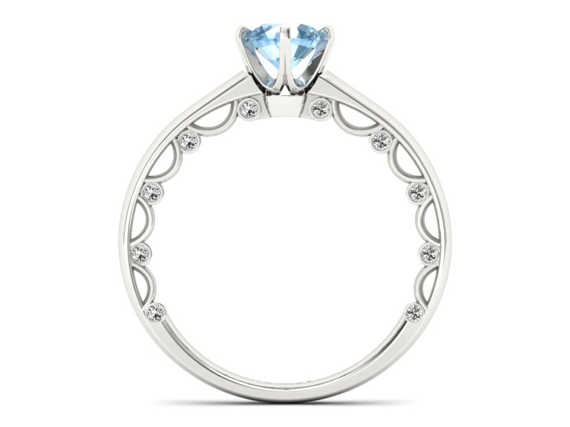 Pierścionek z topazem i brylantami białe złoto - p16400btp — zdjęcie 2