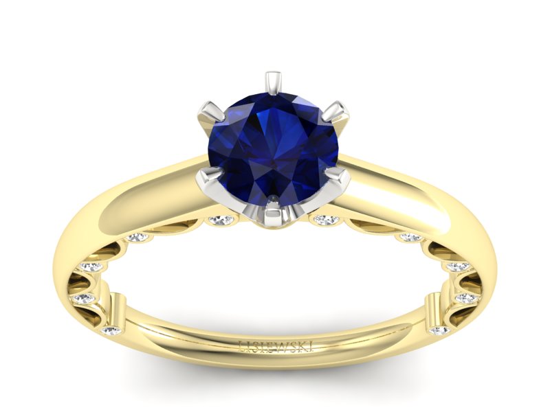 Pierścionek z szafirami i diamentami - p16400zbsz