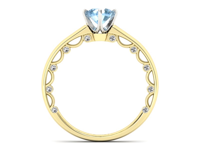 Pierścionek topaz i brylanty białe żółte złoto - p16400zbtp — zdjęcie 2