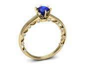 Złoty pierścionek z szafirem i diamentami - p16400zszc - 3