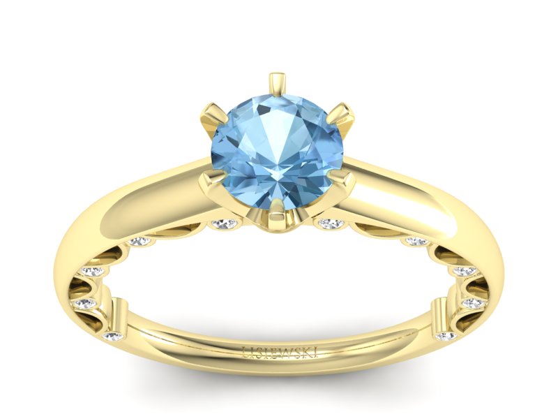 Złoty pierścionek z topazem i brylantami - p16400ztp