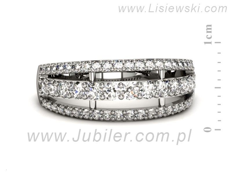Złoty pierścionek z brylantami białe złoto - p16401b — zdjęcie 2