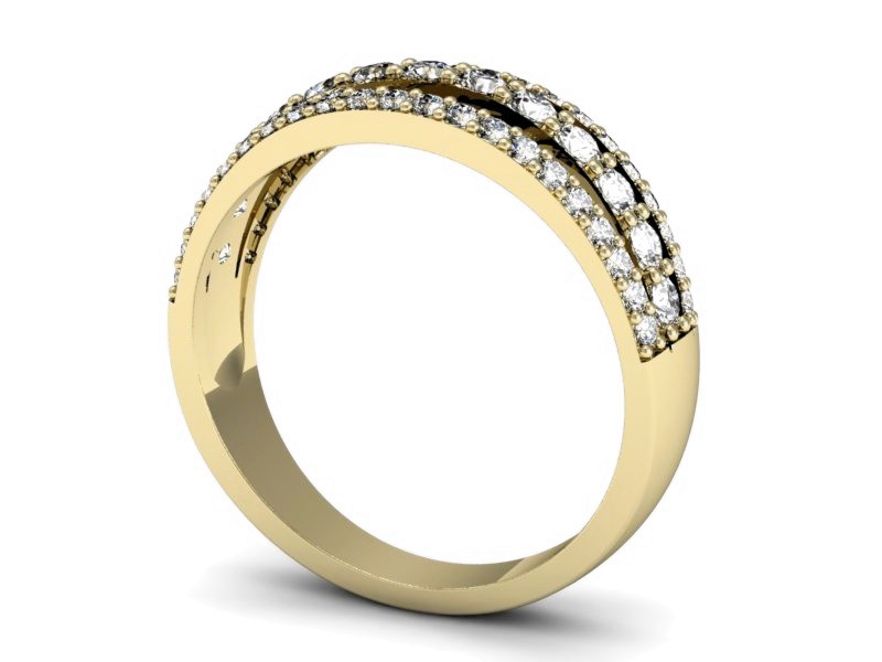 Złoty pierścionek z brylantami żółte złoto - p16401z — zdjęcie 3