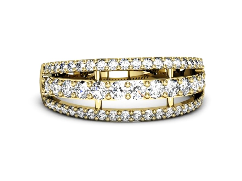 Złoty pierścionek z brylantami żółte złoto - p16401z — zdjęcie 2