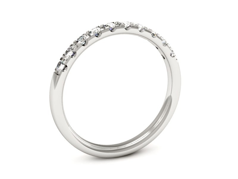 Pierścionek obrączka z brylantami białe złoto - p16403b — zdjęcie 3