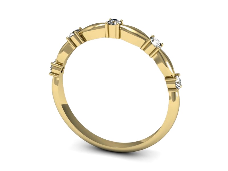 Złoty pierścionek z brylantami żółte złoto - p16404z — zdjęcie 3