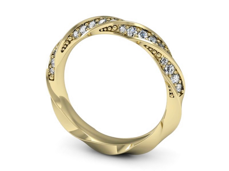 Obrączka z brylantami żółte złoto - p16406z — zdjęcie 3